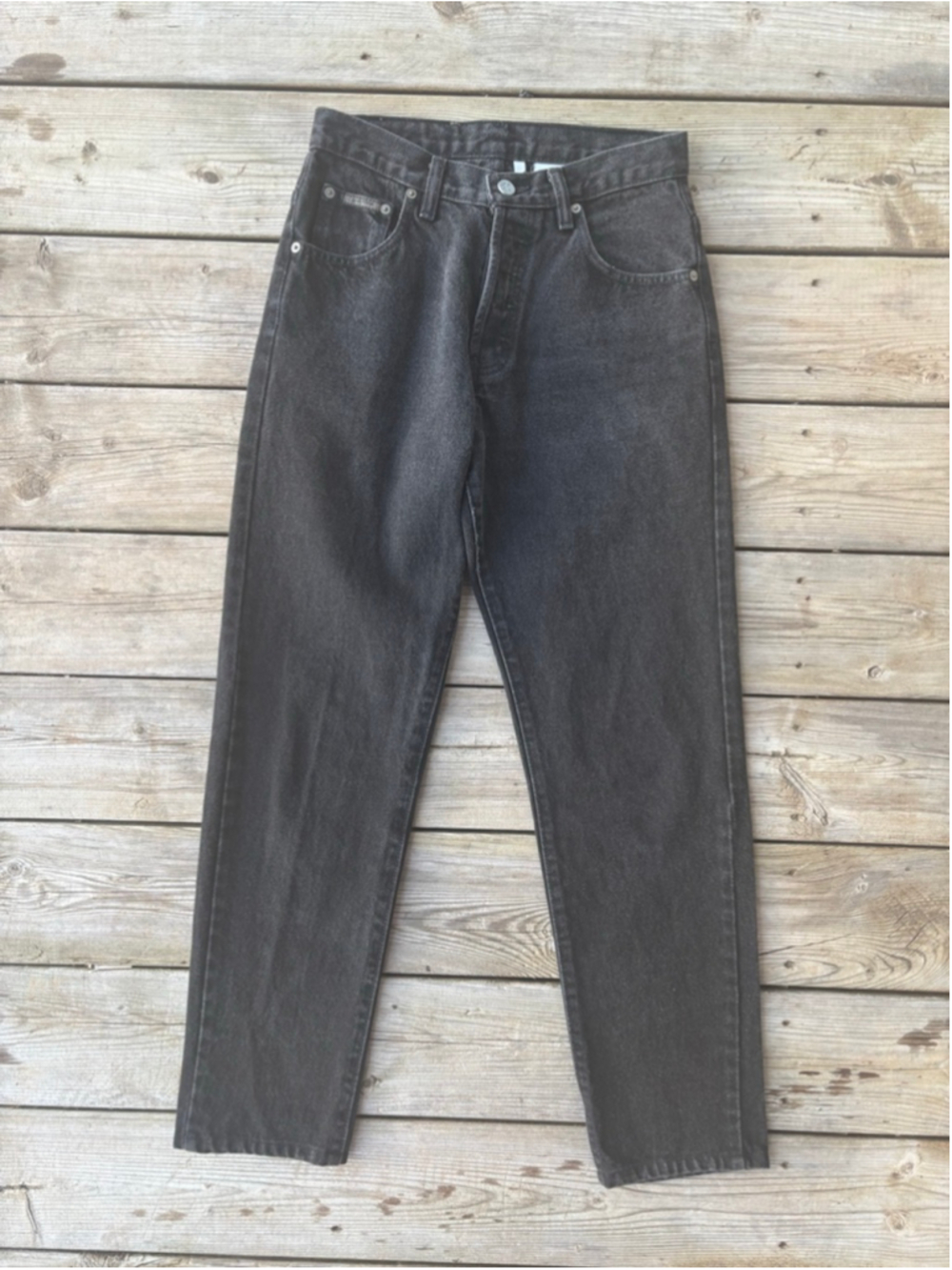 Calvin Klein Vintage 90s Jeans Womens 5 Black Button Fly Made in Canada